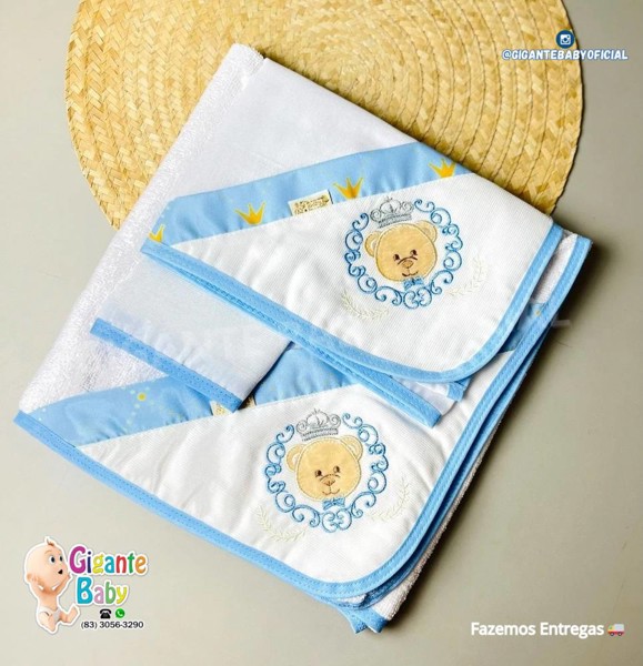 JOGO DE TOALHA P/BANHO ED BABY C/3 MASC - REIZINHO....7891825988153