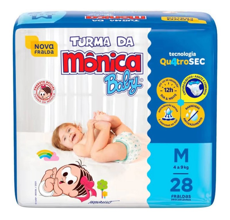 FRALDA DESC TURMA DA MONICA - TAM.M = 28 UND