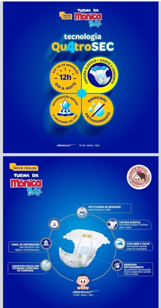 FRALDA DESC TURMA DA MONICA - TAM.M = 28 UND