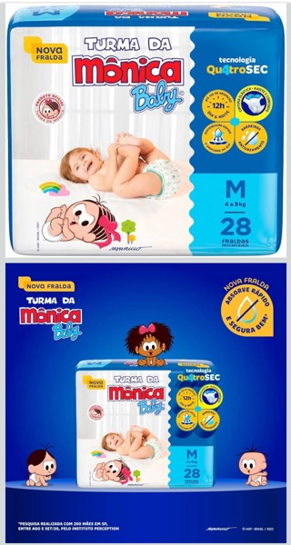 FRALDA DESC TURMA DA MONICA - TAM.M = 28 UND