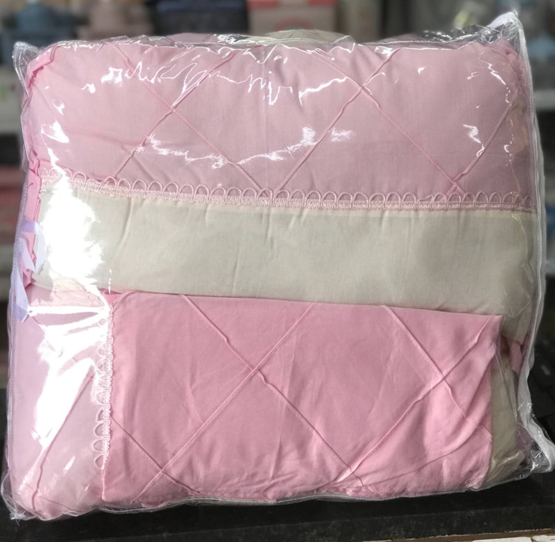 KIT MINI BERÇO SAMARA CRU. LISO - FEM = ROSA.....7891005879356