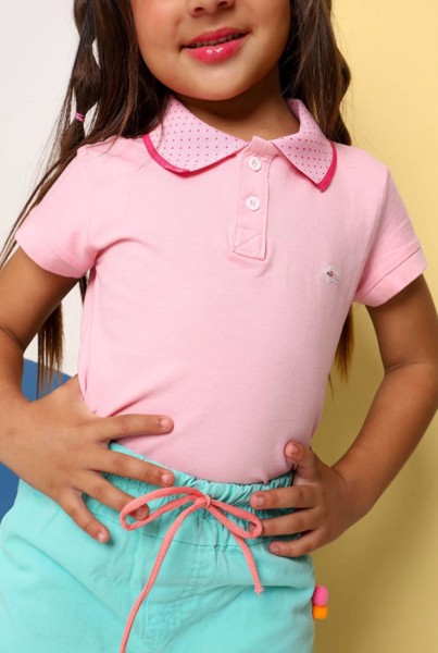 CAMISA POLO INF FEM MANIA VISUAL