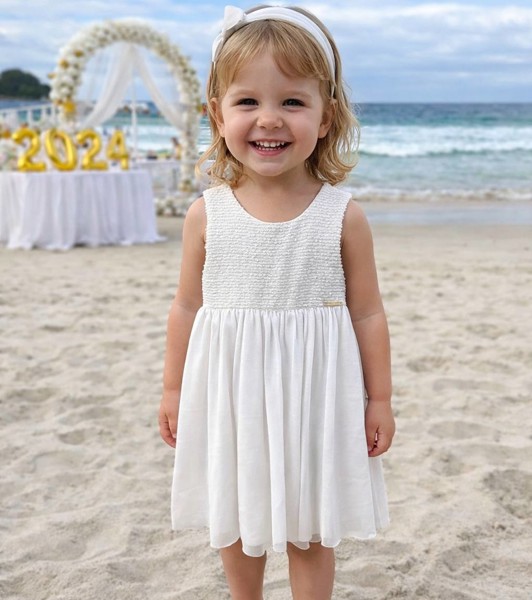 VESTIDO DING DANG FEM EM PAETÊ E TULE 3223 = BRANCO - TAM.3