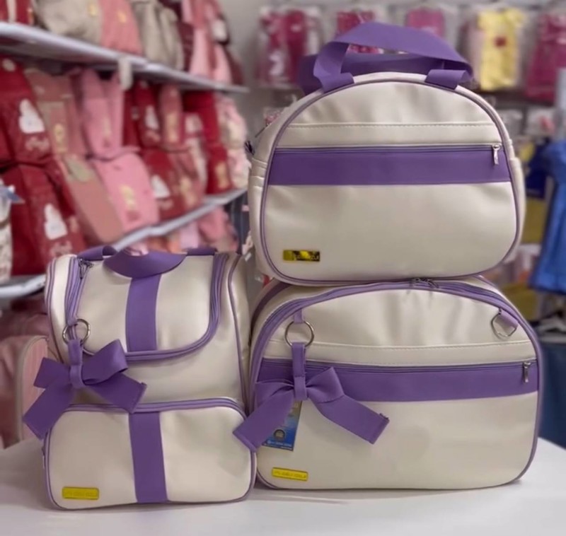 KIT BOLSAS SUPREME CEU AZUL 3PÇ 009 FEM - BEGE + FIT/ LILAS