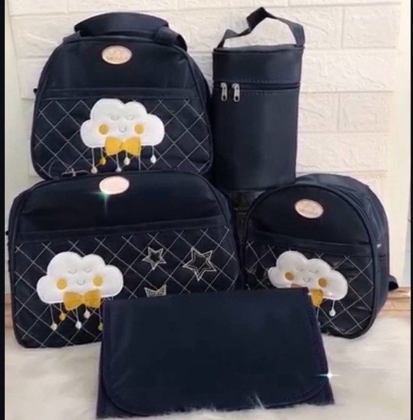 KIT BOLSAS CEU AZUL 5 PÇ ALFA 008 MASC - NUVEM / MARINHO