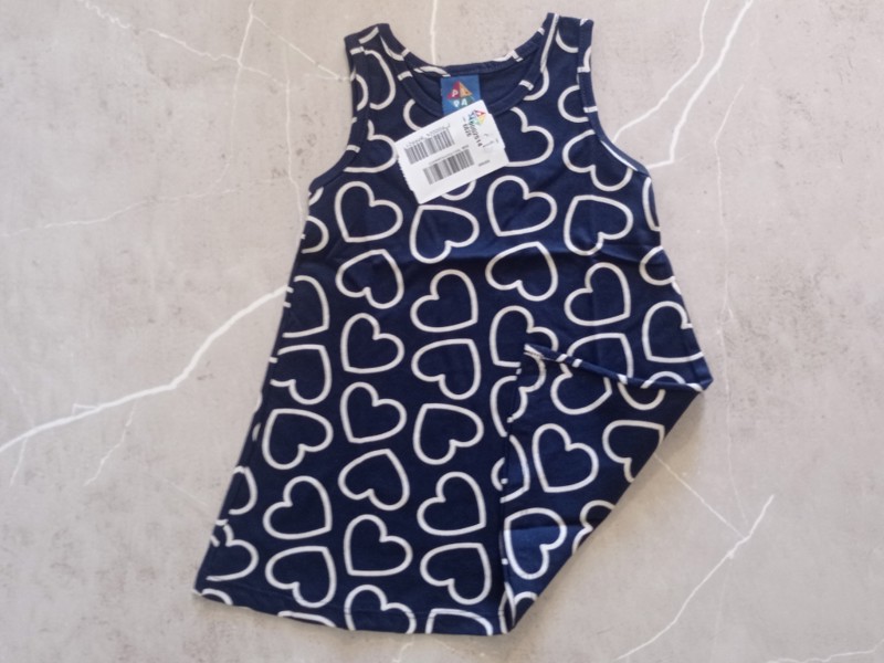 VESTIDO INFANTIL REGATA AZUL MARINHO ESTAMPA DE CORAÇÕES