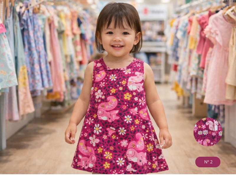 VESTIDO INFANTIL REGATA ESTAMPA ESQUILOS