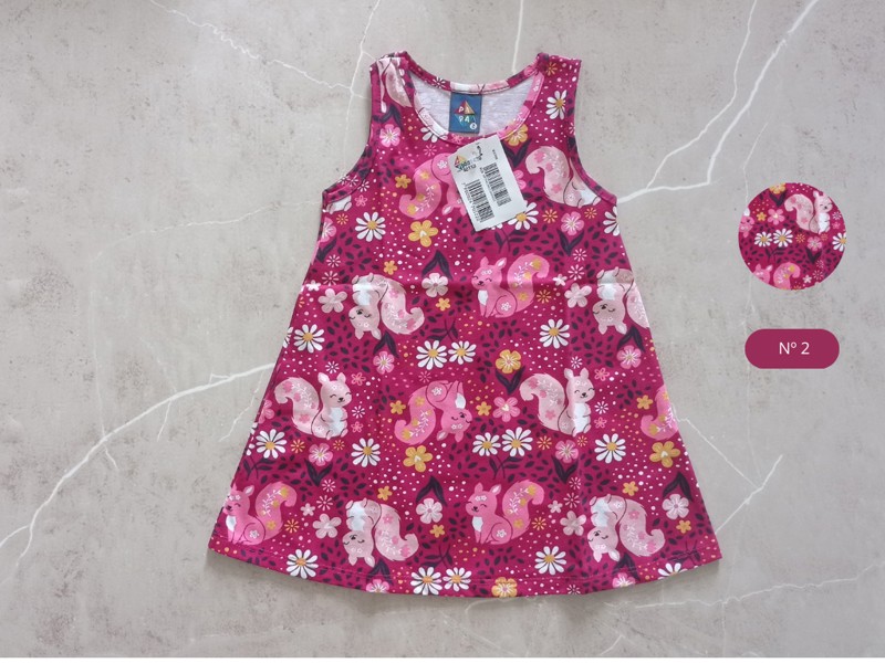VESTIDO INFANTIL REGATA ESTAMPA ESQUILOS
