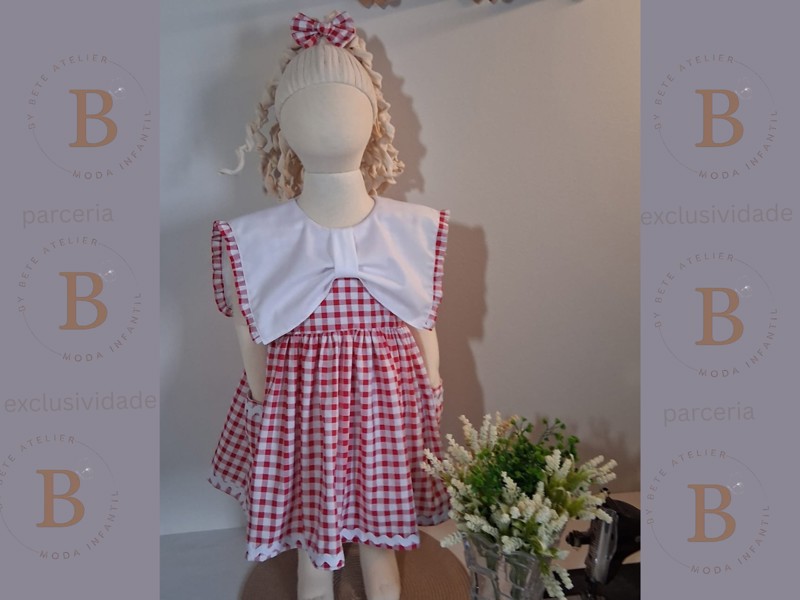 Vestido marshmallow - Gola laço 