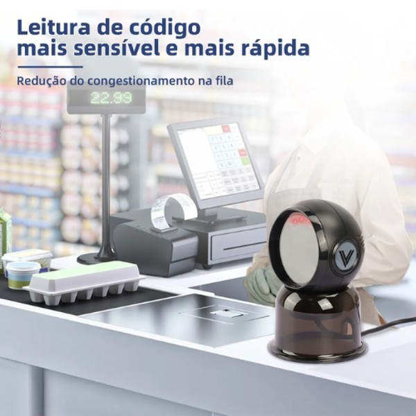 LEITOR DE CÓDIGO DE BARRAS FIXO 2D USB