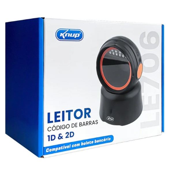 LEITOR DE CÓDIGO DE BARRAS FIXO KNUP 2D