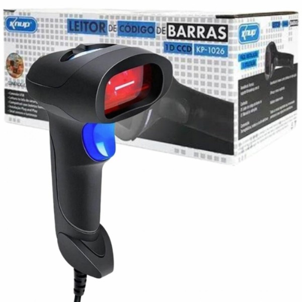 LEITOR DE CÓDIGO DE BARRAS COM FIO A LASER KNUP