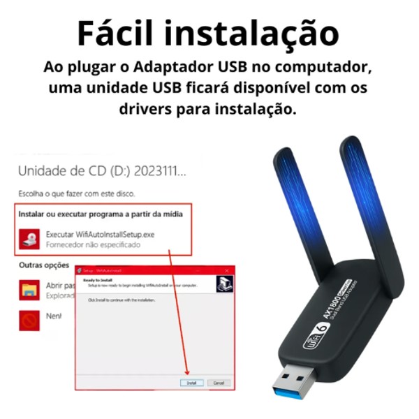 ADAPTADOR WIFI USB DUAL BAND 5ghz 1300mbps