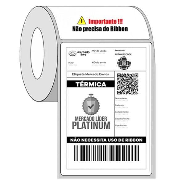 ETIQUETA 10x15 TERMICA BRANCA ETIQUETA DE VOLUMES