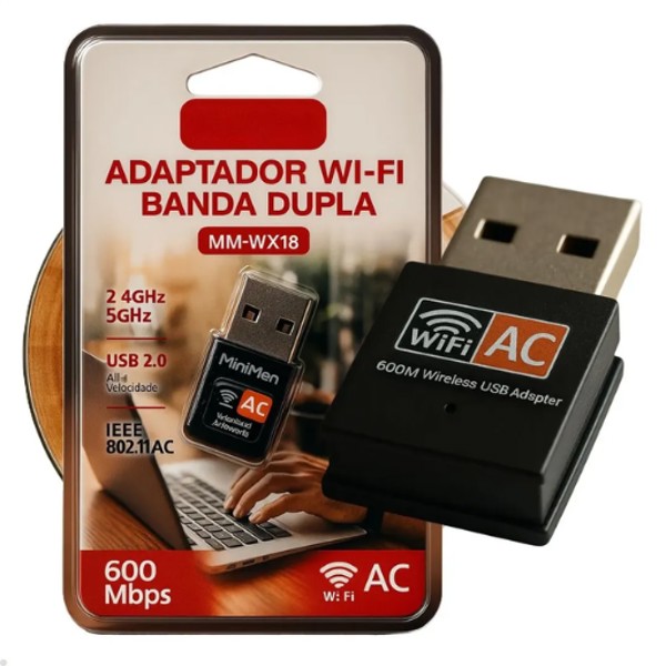 ADAPTADOR WIFI USB DUAL BAND USB 5ghz 2.4ghz Wireless