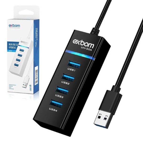HUB 4 PORTAS EXBOM USB 3,0