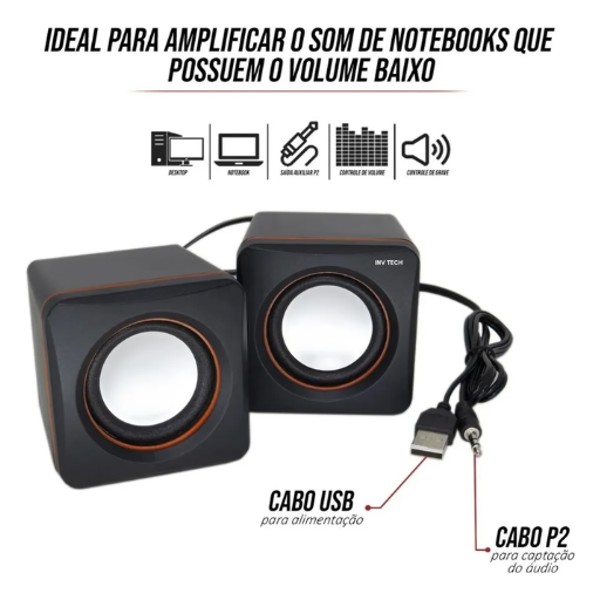CAIXA DE SOM PARA COMPUTADOR 6w Usb P2