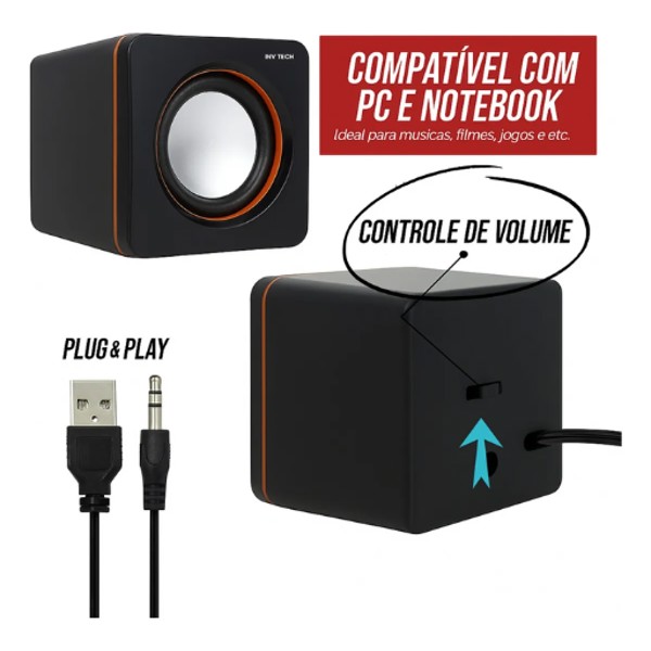 CAIXA DE SOM PARA COMPUTADOR 6w Usb P2