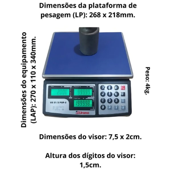 BALANÇA URANO US POP-S 31 KG
