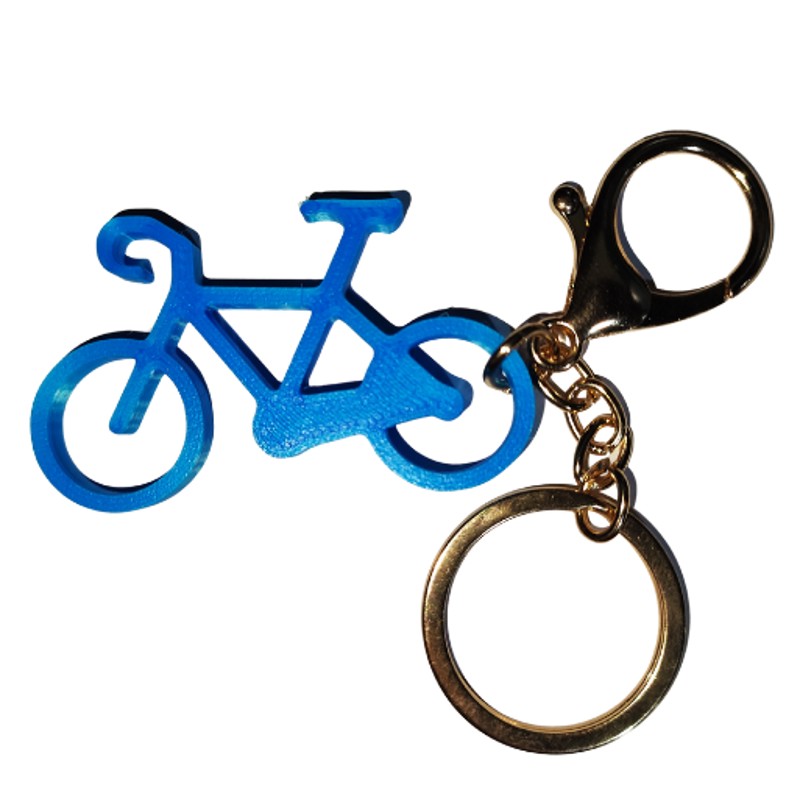 CHAVEIRO BIKE AZUL C/MOSQUETÃO E ARGOLA ITALIANA