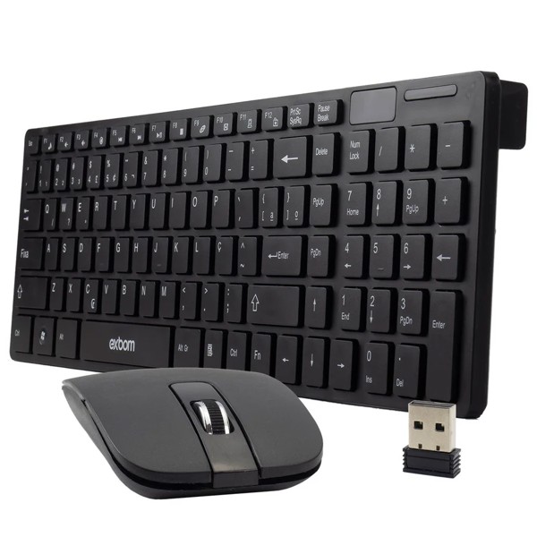 Kit Teclado e Mouse Sem Fio K-S1000M Preto
