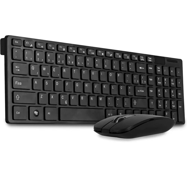 Kit Teclado e Mouse Sem Fio K-S1000M Preto