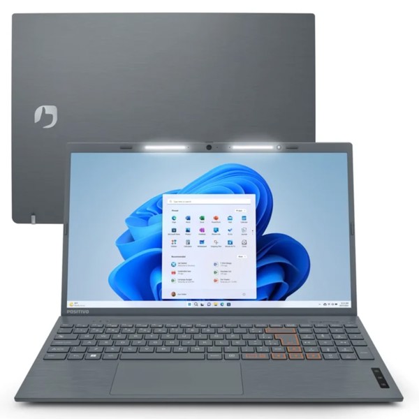 Notebook Positivo Vision C15 Intel® Pentium® Silver N5030 Windows 11 Home 4GB 128GB eMMC 15” HD Lumina Bar - Cinza