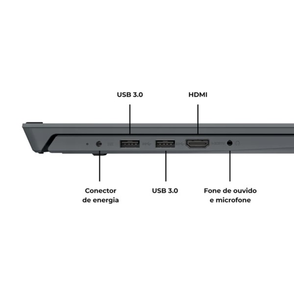 Notebook Positivo Vision C15 Intel® Pentium® Silver N5030 Windows 11 Home 4GB 128GB eMMC 15” HD Lumina Bar - Cinza