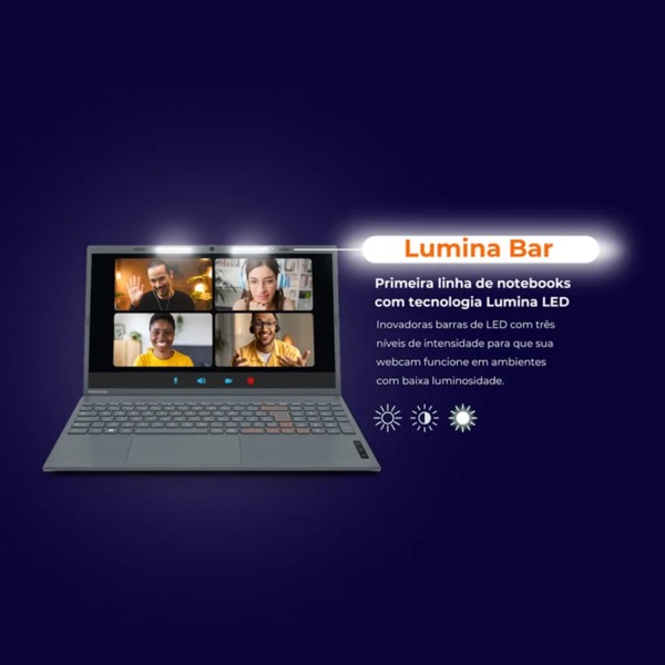 Notebook Positivo Vision C15 Intel® Pentium® Silver N5030 Windows 11 Home 4GB 128GB eMMC 15” HD Lumina Bar - Cinza