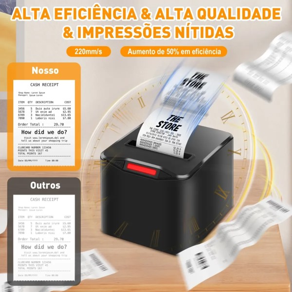 IMPRESSORA TÉRMICA DE RECIBOS E NOTAS FISCAIS 80mm