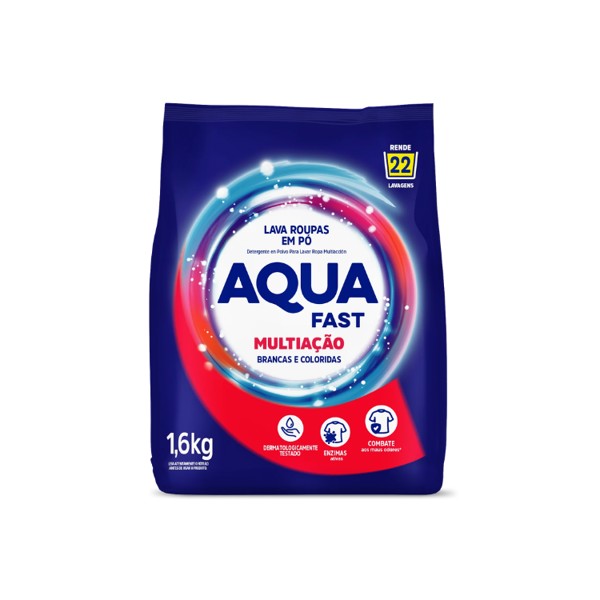 LAVA ROUPAS EM PO AQUAFAST 1,6KG