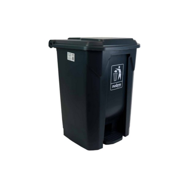 LIXEIRA PLASTICA C/PEDAL 50L  PRETA- NOBRE
