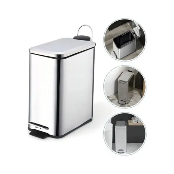 LIXEIRA INOX RETANGULAR 20LT NOBRE