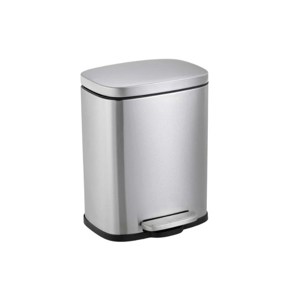 LIXEIRA INOX RETANGULAR C/PEDAL 12L. ESCOVADO MOOD