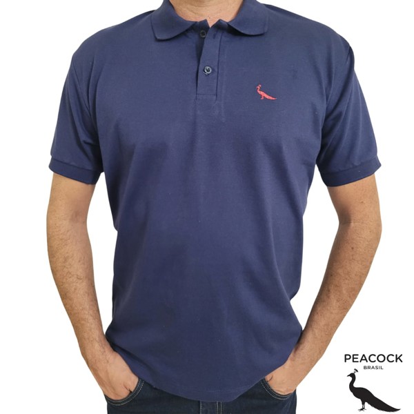 Camisa Peacock Cotton Prime Marinho