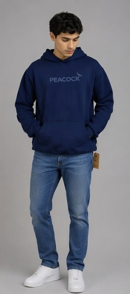 Blusa Moletom Capuz Peacock - Azul