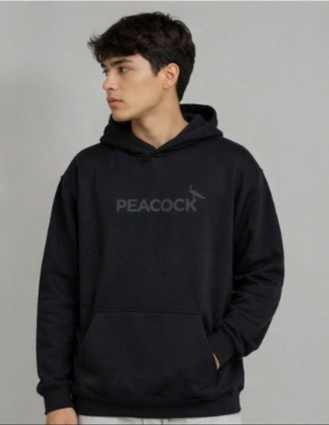 Blusa Moletom Capuz Peacock - Preto