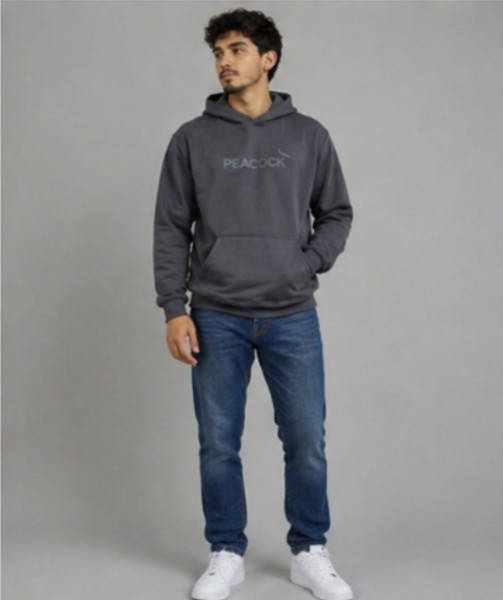 Blusa Moletom Capuz Peacock - Cinza