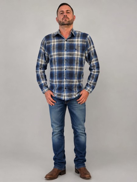 Camisa Social Hame Azul - Peacock
