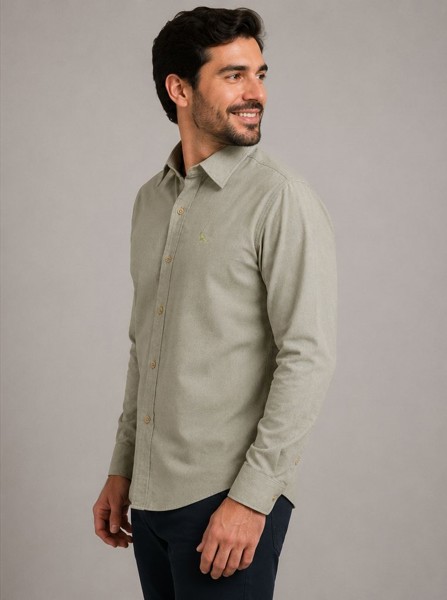 Camisa Social Verde Panamá Peacock