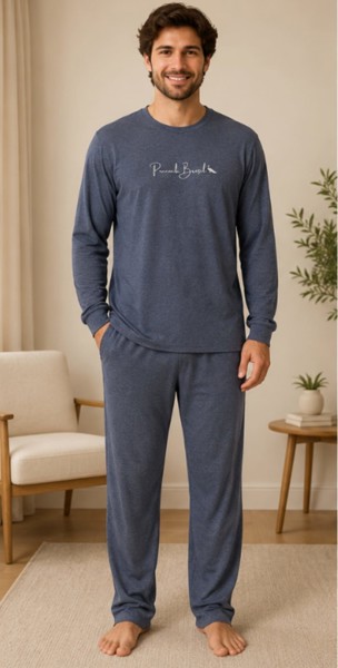 Pijama Peacock Azul Mescla M/L