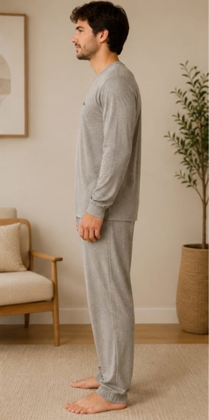 Pijama Peacock Beje Mescla M/L