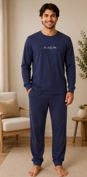 Pijama M/Longa Peacock - Marinho