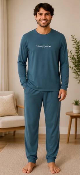 Pijama M/ Longa Peacock-  Verde Petróleo