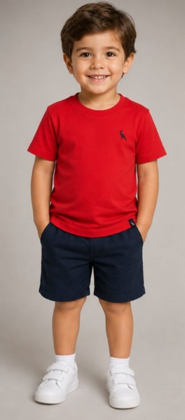 Camiseta Peacock Vermelha Infantil