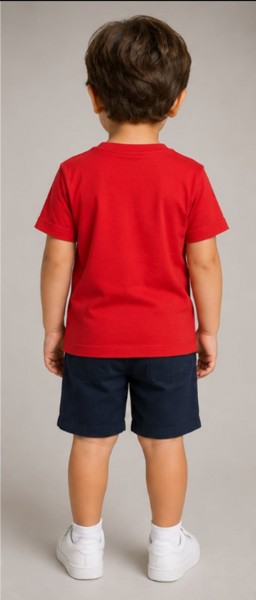 Camiseta Peacock Vermelha Infantil