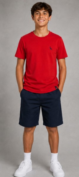 Camiseta Peacock Vermelha Infantil