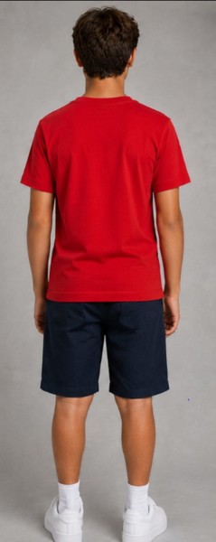 Camiseta Peacock Vermelha Infantil