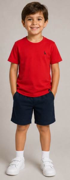 Camiseta Peacock Vermelha Infantil