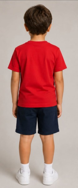 Camiseta Peacock Vermelha Infantil